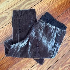 Anthropologie Elevenses Brown Velvet Cropped Pant